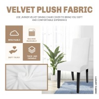 Jiviner Velvet Dining Chair Slipcover High Stretch Chair Covers For Dining Room Set Of 6 Parsons Chair Furniture Protector For Hotel, Party, Restaurant (6, White)