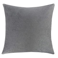 Ntbay Zippered Velvet Square Throw Pillow Cover Super Soft And Luxury Decorative Euro Pillowcase 26X26 Inches Smoke Grey