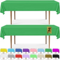 Decorrack 2 Rectangular Tablecloths -Bpa- Free Plastic, 54 X 108 Inch, Dining Table Cover Cloth Rectangle For Parties, Picnic, Camping And Outdoor, Disposable Or Reusable In Green (2 Pack)