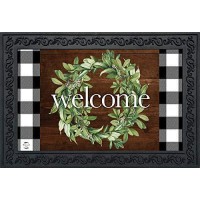 Briarwood Lane Farmhouse Wreath Spring Doormat Indoor Outdoor 30 X 18