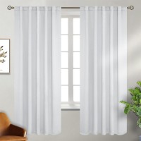 Bgment White Curtains 72 Inch Length 42 X 72 Inch Rod Pocket And Back Tab Thermal Insulated Room Darkening Curtains For Living