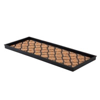 Anji Mountain Heavy Duty Waterproof Rubber Shoe Storage Mat Organizerboot Storage Tray Multi Use For Entryway With Coir Tan In