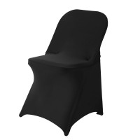 Ascoza 20 Pack Black Spandex Folding Chair Covers In Stretch Washable Fabric For Wedding, Party,Holidays,Celebration And Other Special Events