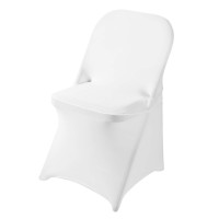 Ascoza 50 Pack White Spandex Folding Chair Covers In Stretch Washable Fabric For Wedding, Party,Holidays,Celebration And Other Special Events