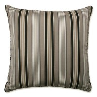 Pillow Perfect Stripe Indooroutdoor Accent Throw Pillow Plush Fill Weather And Fade Resistant Floor 25 X 25 Blackgr