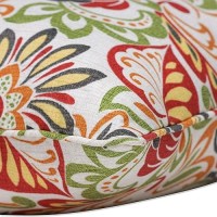 Pillow Perfect Bright Floral Indooroutdoor Throw Pillow Plush Fill Weather And Fade Resistant Accent 165 X 165 Gree