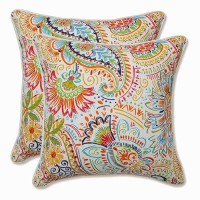 Pillow Perfect Paisley Indoor/Outdoor Accent Throw Pillow  Plush Fill  Weather  And Fade Resistant  Throw - 16.5