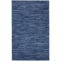 Nourison Essentials Indooroutdoor Navy Blue 3 X 5 Area Rug Easy Cleaning Non Shedding Bed Room Living Room Dining Room