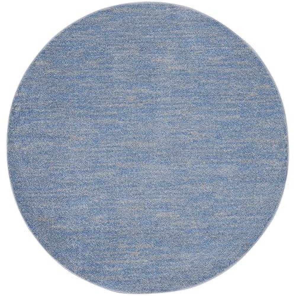 Nourison Essentials Indooroutdoor Bluegrey 6 X Round Area Rug Easy Cleaning Non Shedding Bed Room Living Room Dining Roo