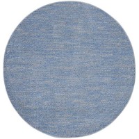 Nourison Essentials Indooroutdoor Bluegrey 6 X Round Area Rug Easy Cleaning Non Shedding Bed Room Living Room Dining Roo