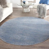 Nourison Essentials Indooroutdoor Bluegrey 6 X Round Area Rug Easy Cleaning Non Shedding Bed Room Living Room Dining Roo