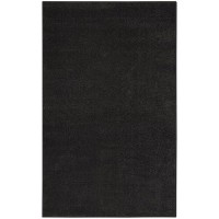 Nourison Essentials Indooroutdoor Black 3 X 5 Area Rug Easy Cleaning Non Shedding Bed Room Living Room Dining Room Back