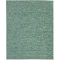 Nourison Essentials Indooroutdoor Blue Green 7 X 10 Area Rug Easy Cleaning Non Shedding Bed Room Living Room Dining Room