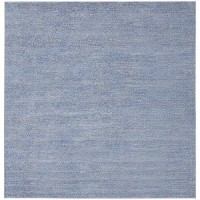 Nourison Essentials Indooroutdoor Bluegrey 5 X Square Area Rug Easy Cleaning Non Shedding Bed Room Living Room Dining Ro