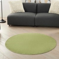 Nourison Essentials Indooroutdoor Green 4 X Round Area Rug Easy Cleaning Non Shedding Bed Room Living Room Dining Room B