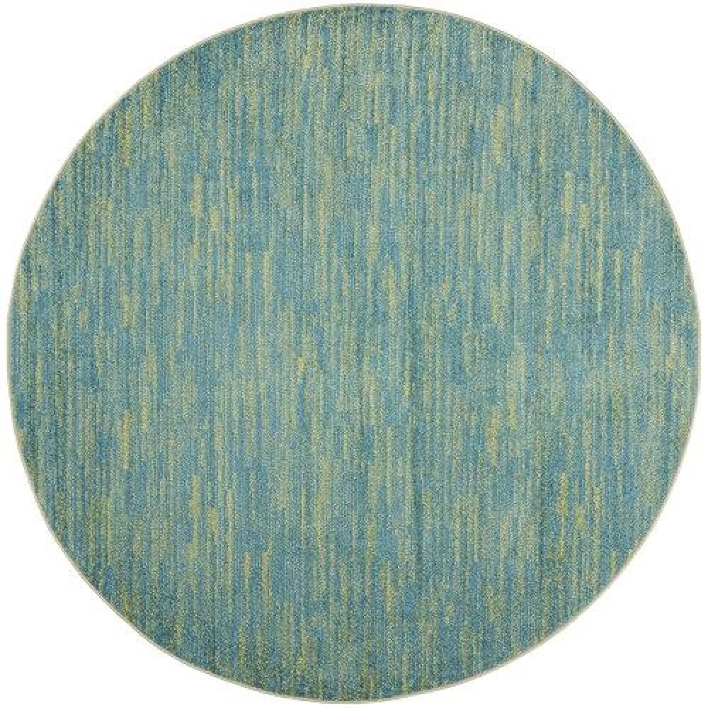 Nourison Essentials Indooroutdoor Blue Green 6 X Round Area Rug Easy Cleaning Non Shedding Bed Room Living Room Dining Ro