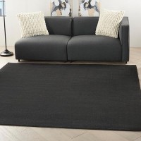 Nourison Essentials Indooroutdoor Black 7 X Square Area Rug Easy Cleaning Non Shedding Bed Room Living Room Dining Room