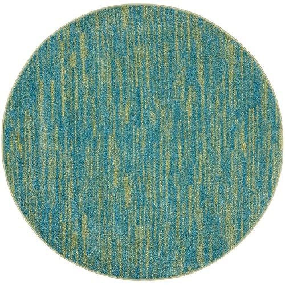 Nourison Essentials Indooroutdoor Blue Green 4 X Round Area Rug Easy Cleaning Non Shedding Bed Room Living Room Dining Ro