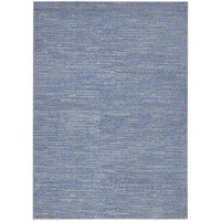 Nourison Essentials Indooroutdoor Bluegrey 6 X 9 Area Rug Easy Cleaning Non Shedding Bed Room Living Room Dining Room