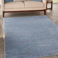 Nourison Essentials Indooroutdoor Bluegrey 6 X 9 Area Rug Easy Cleaning Non Shedding Bed Room Living Room Dining Room