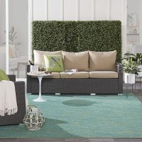 Nourison Essentials Indooroutdoor Blue Green 8 X 10 Area Rug Easy Cleaning Non Shedding Bed Room Living Room Dining Room