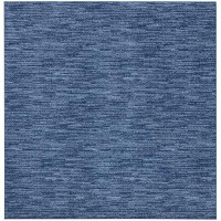 Nourison Essentials Indooroutdoor Navy Blue 7 X Square Area Rug Easy Cleaning Non Shedding Bed Room Living Room Dining Ro