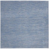 Nourison Essentials Indooroutdoor Bluegrey 9 X Square Area Rug Easy Cleaning Non Shedding Bed Room Living Room Dining Ro