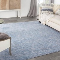 Nourison Essentials Indooroutdoor Bluegrey 9 X Square Area Rug Easy Cleaning Non Shedding Bed Room Living Room Dining Ro