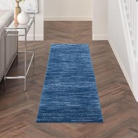 Nourison Essentials Indooroutdoor Navy Blue 2 X 6 Area Rug Easy Cleaning Non Shedding Bed Room Living Room Dining Room