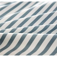 Jellymoni 100 Natural Cotton 2Pcs Striped Duvet Cover Sets White Duvet Cover With Grayish Blue Stripes Pattern Printed Comforte