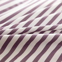 Jellymoni 100 Natural Cotton 2Pcs Striped Duvet Cover Sets White Duvet Cover With Purple Stripes Pattern Printed Comforter Cove