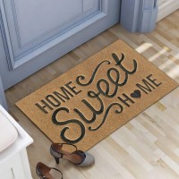 Aazzkang Brown Welcome Mats For Front Door Home Sweet Home Door Mat Outdoor Indoor With Non Slip Rubber Backing Easy To Clean Ou