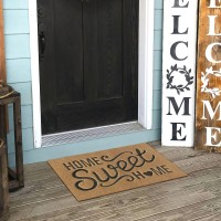 Aazzkang Brown Welcome Mats For Front Door Home Sweet Home Door Mat Outdoor Indoor With Non Slip Rubber Backing Easy To Clean Ou