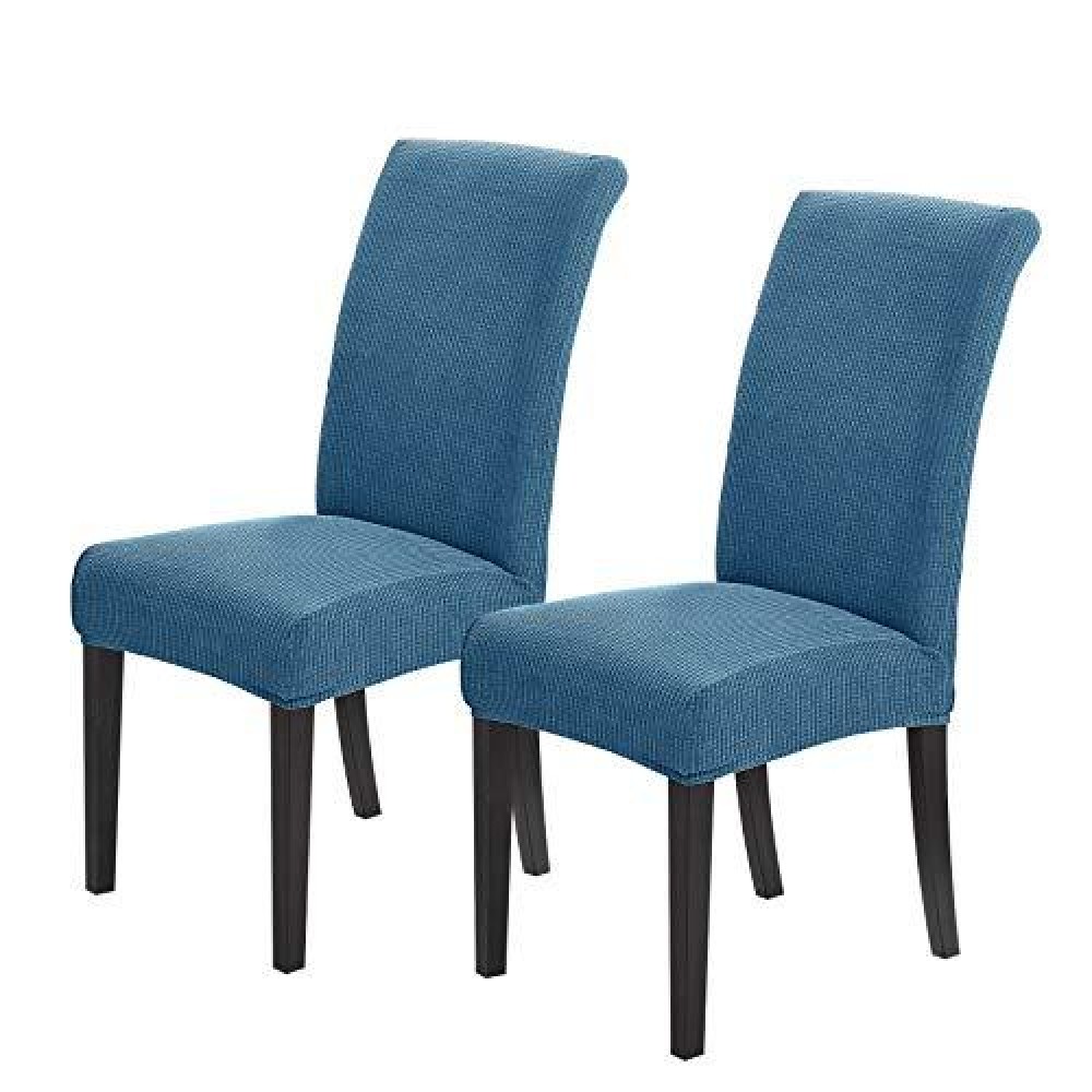 Joccun Chair Covers For Dining Room Set Of 2,Waterproof Dining Chair Slipcovers Stretch Dining Room Chair Covers Seat Protector,Washable Parsons Chair Cover For Home,Hotel,Banquet(Dark Blue,2 Pack)