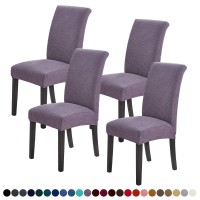 Joccun Chair Covers For Dining Room Set Of 2,Water Repellent Dining Chair Slipcovers Stretch Dining Room Chair Covers Seat Protector,Washable Parsons Chair Cover For Home,Hotel(Grapeade,2 Pack)