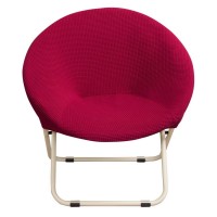Hoomall Round Saucer Chair Cover Slipcover Only, Stretch Jacquard Moon Chair Slipcovers For Adults Saucer Chair, Removable Spandex Fabric Soft Chair Covers (Red)