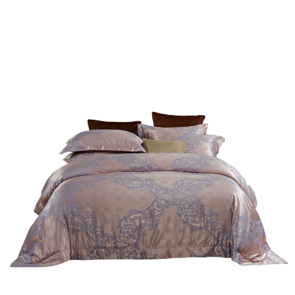 Dolce Mela Queen 6 Piece Bedding Duvet Cover Set Luxury Jacquard Top 100 Soft Combed Cotton Inside Superior Comfort Breat