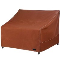 Nettypro Patio Loveseat Bench Cover 58 Inch  Waterproof 600D Heavy Duty Outdoor Furniture 2 Seater Sofa Cover  Brown