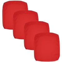 Flymei Outdoor Cushion Covers Replacement, Patio Loveseat Cushion Covers, Water Resistant Patio Cushion Covers 24'' X 24'' X 4'', Red Outdoor Christmas Decorations