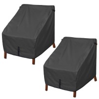 Porch Shield Patio Chair Covers Waterproof Outdoor Lounge Deep Seat Adirondack Chair Cover 2 Pack 34W X 37D X 36H Inch Blac