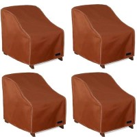 Nettypro Patio Chair Covers For Outdoor Furniture 4 Pack  Waterproof Heavy Duty Lawn Patio Furniture Cover Deep Seat Dining Chair Covers Small  28W X 30D X 28H Inches  Brown