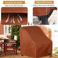 Nettypro Patio Chair Covers For Outdoor Furniture 4 Pack  Waterproof Heavy Duty Lawn Patio Furniture Cover Deep Seat Dining Chair Covers Small  28W X 30D X 28H Inches  Brown