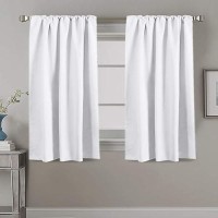 Hversailtex White Curtains Thermal Insulated Window Treatment Panels Room Darkening Privacy Assured Drapes For Living Room Back