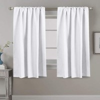 Hversailtex White Curtains Thermal Insulated Window Treatment Panels Room Darkening Privacy Assured Drapes For Living Room Back