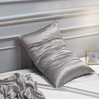 Ntbay 2 Pack Satin King Pillowcases For Hair And Skin Luxurious And Silky Pillow Cases With Envelope Closure 20X40 Inches Gre