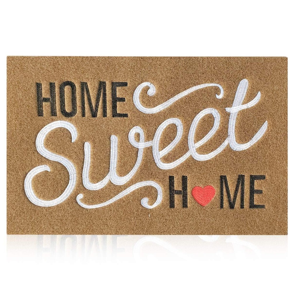 Aazzkang Brown Doormat Outdoor Indoor Home Sweet Home Welcome Mat With Non Slip Rubber Backing Easy To Clean Outside Inside Fron