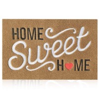 Aazzkang Brown Doormat Outdoor Indoor Home Sweet Home Welcome Mat With Non Slip Rubber Backing Easy To Clean Outside Inside Fron