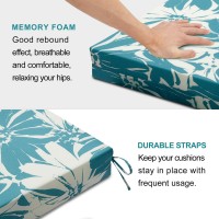 Lovtex Memory Foam Outdoor Chair Cushions 4 Pack Daisy 185X16X3 Inch Waterproof Faderesistant Nonslip Set Of 4