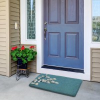 Fab Habitat Floral Extra Thick Doormat Handwoven Durable Natural Coir Entryway Front Door Porch Patio Magnolia Branc