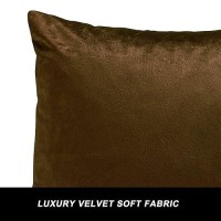 Gigizaza Decorative Throw Pillow Covers Set Of 2 22 X 22 Chocolate Couch Pillow Covers Velvet Square Cushion Covers